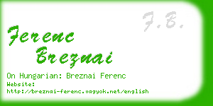 ferenc breznai business card